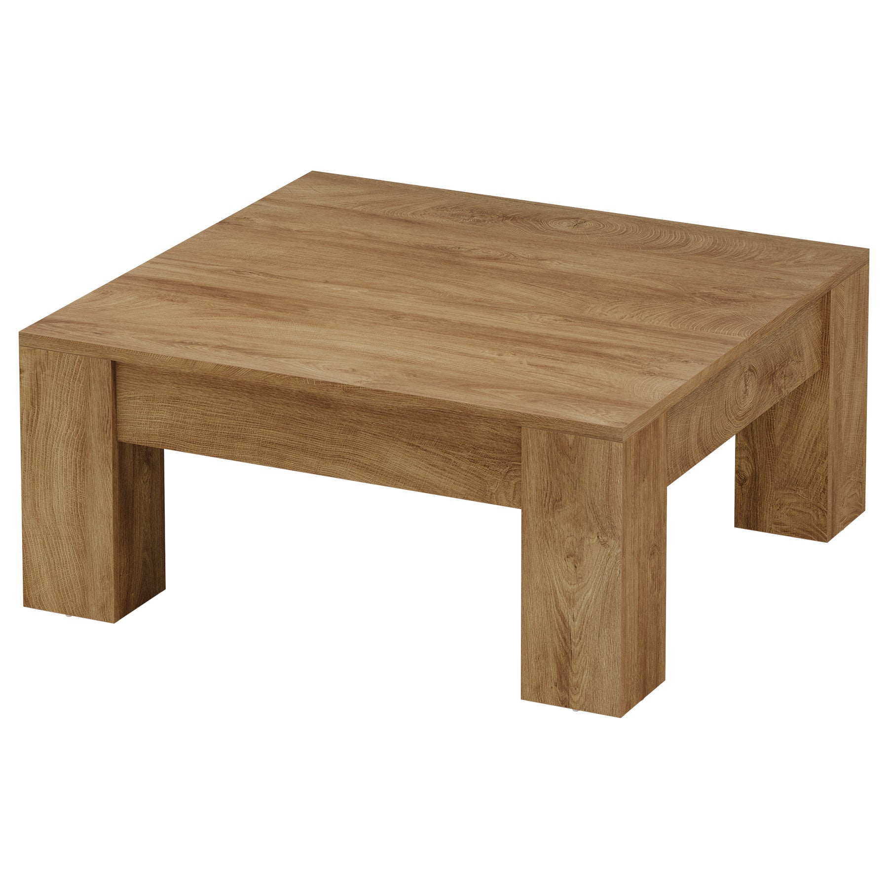 Square Coffee Table, 39" Farmhouse Center Table with Sturdy Legs