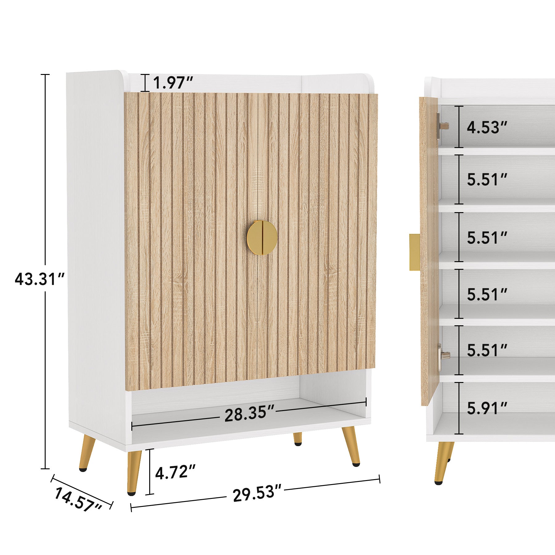 7-Tier Shoe Cabinet, Shoe Storage Organizer with Adjustable Shelves