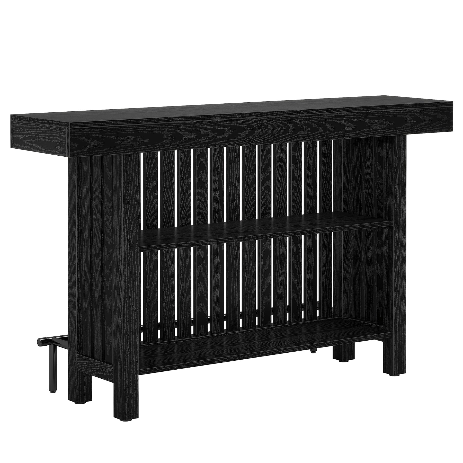 Home Bar Unit, Modern 2-Tier Bar Table with Footrest