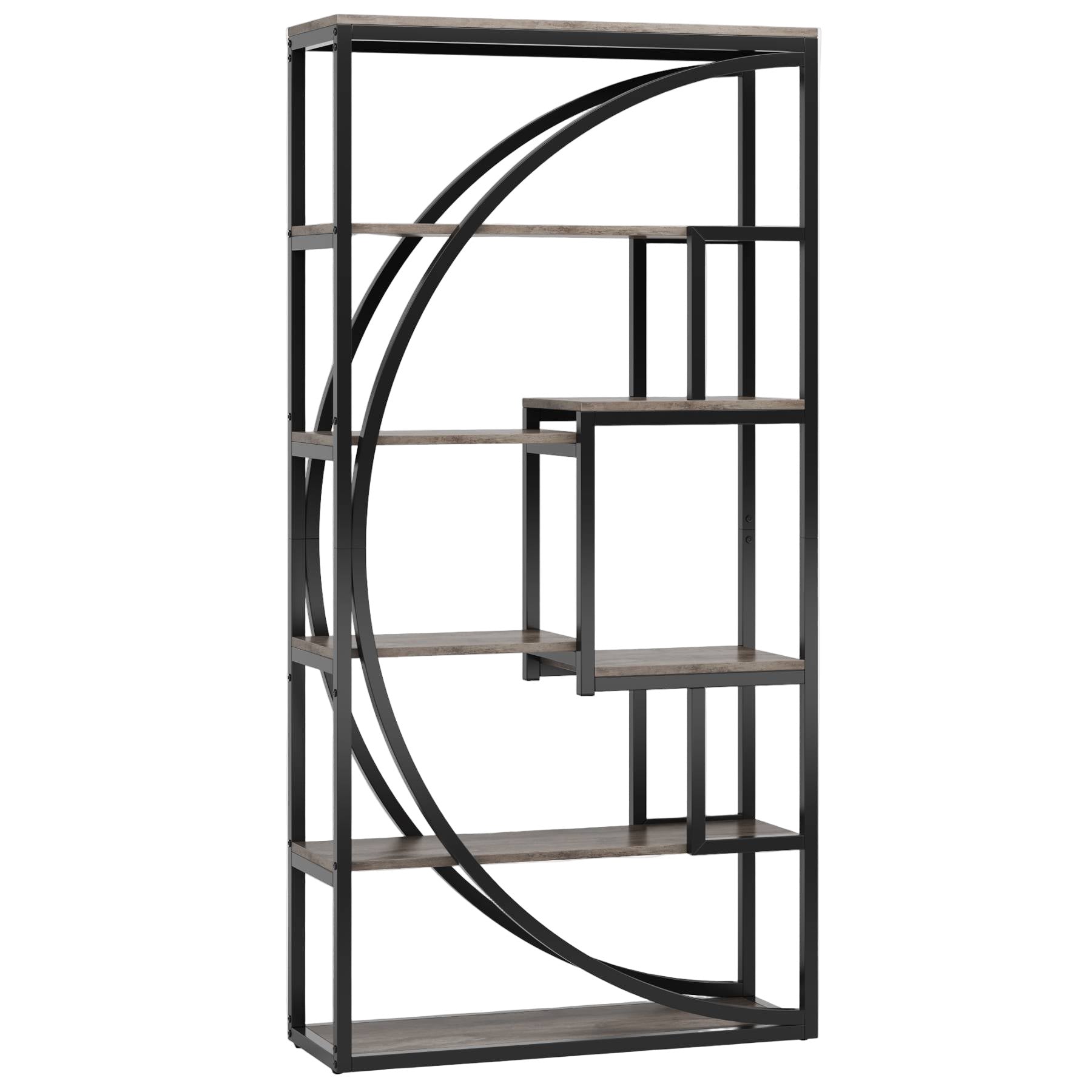 Tribesigns Bookshelf, Industrial Bookcase with 8 Open Storage Shelf Tribesigns#Color_Gray & Black