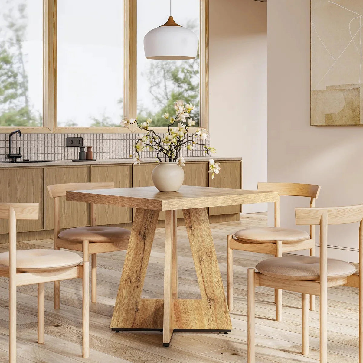 31.5" Dining Table, Square Kitchen Dinner Table for 2 - 4 People Tribesigns