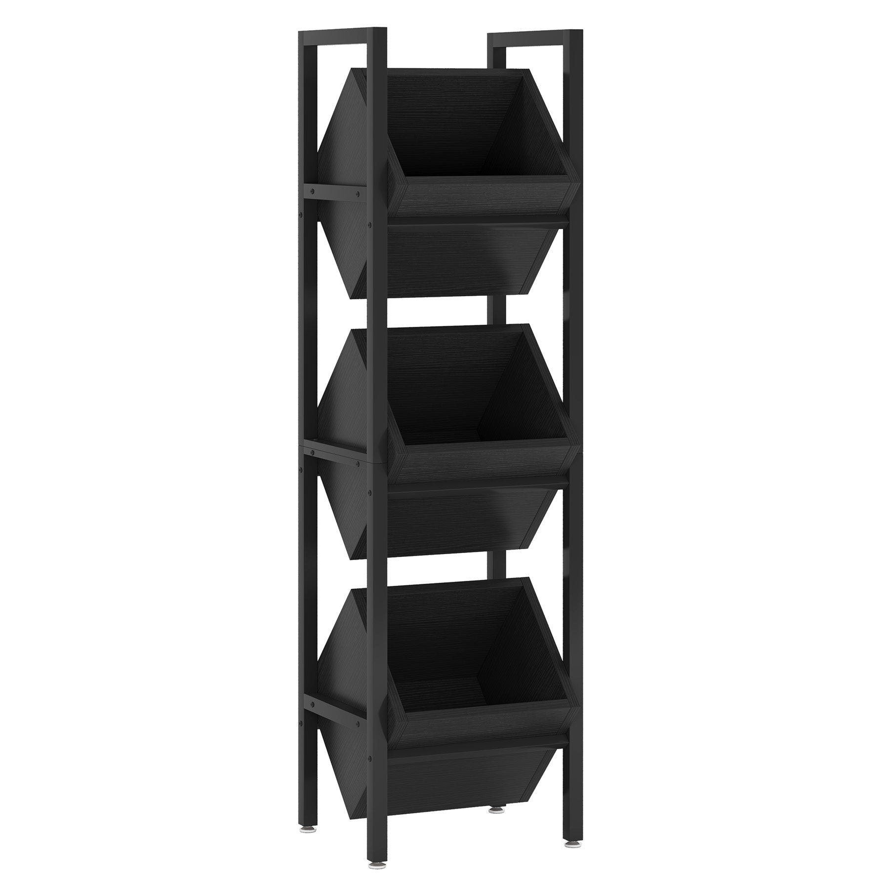 Industrial Wine Rack, 3 Tier Freestanding Wine Storage Stand
