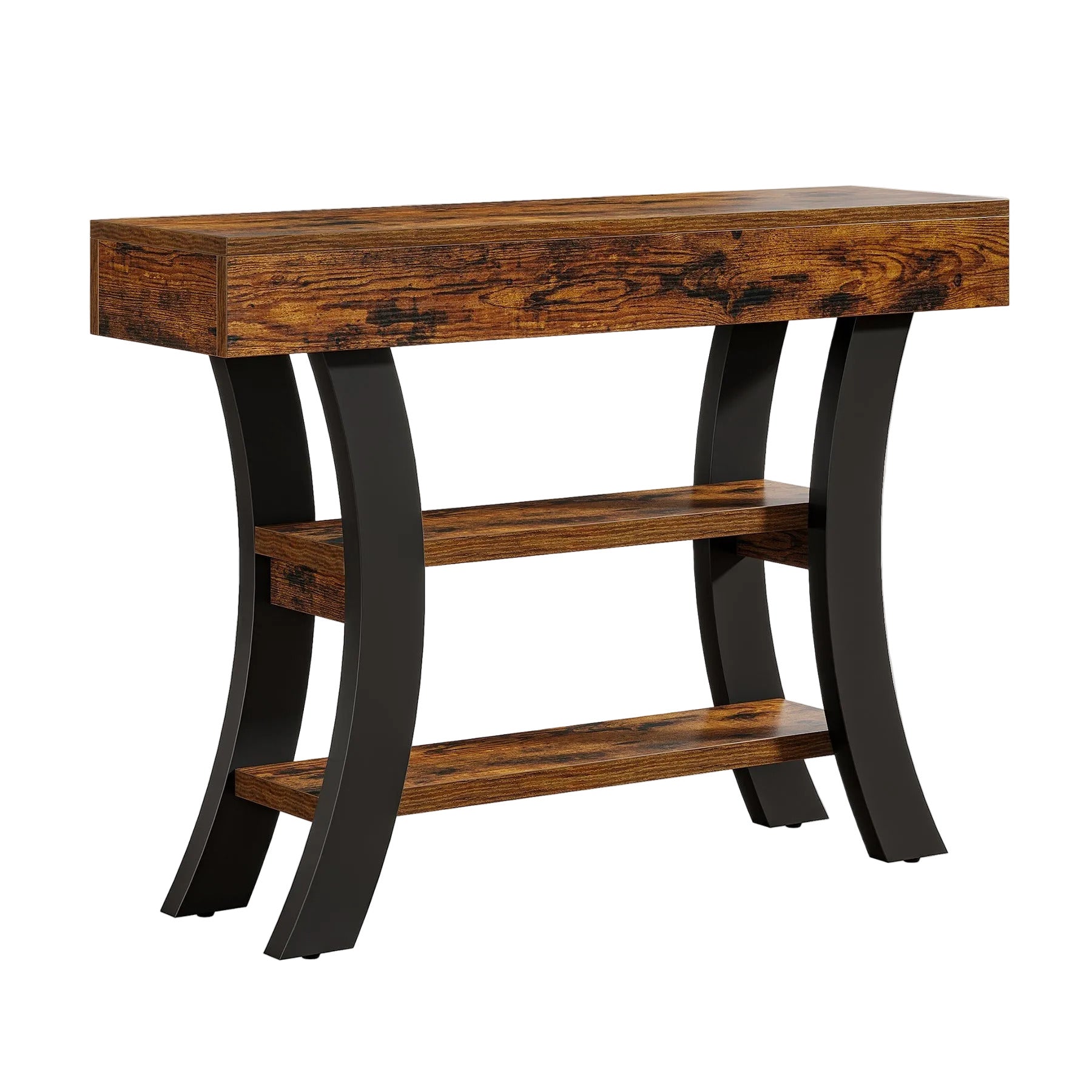 41" Console Table, Sofa Entryway Table with Storage Shelves Tribesigns