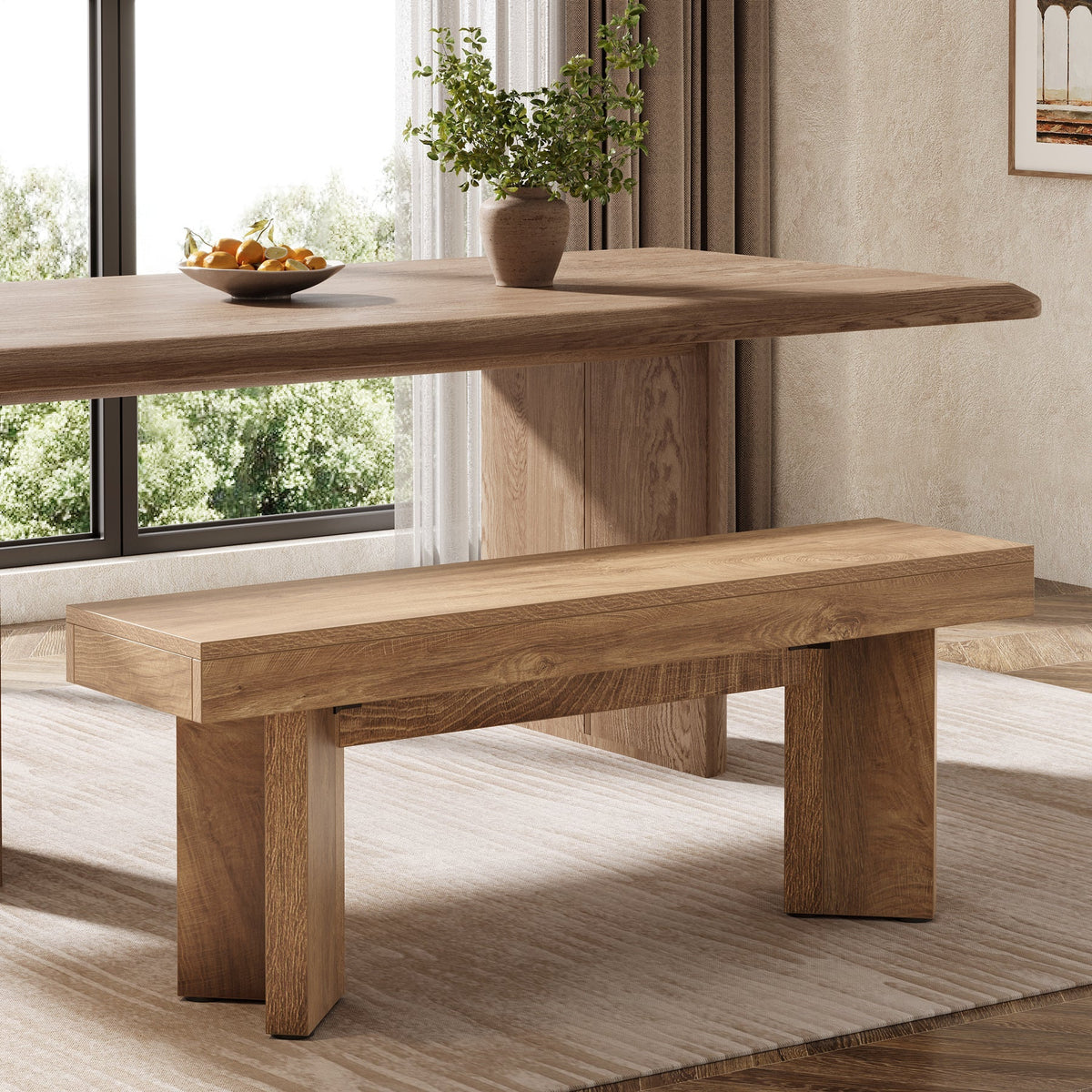 Tribesigns 47" Kitchen Table Bench, Farmhouse Dining Bench-TribesignsCA