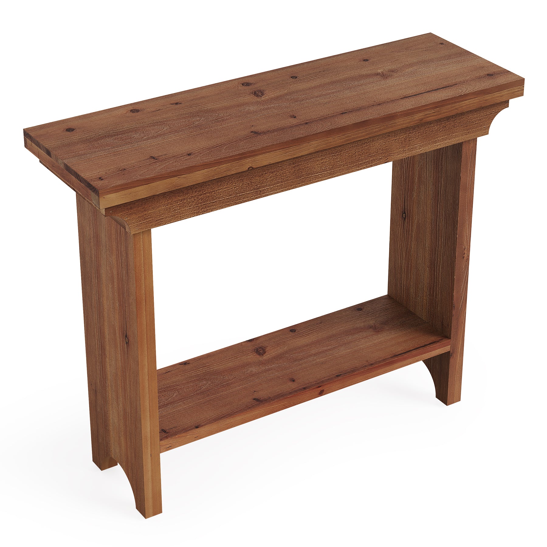 Solid Wood Console Table, 39.4" Entryway Sofa Table with Lower Shelf for Hallway