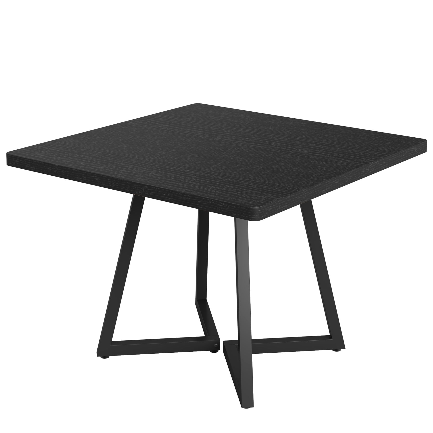 31.5" Square Dining Table for 4, Industrial Kitchen Table with Metal Base for Dining Room
