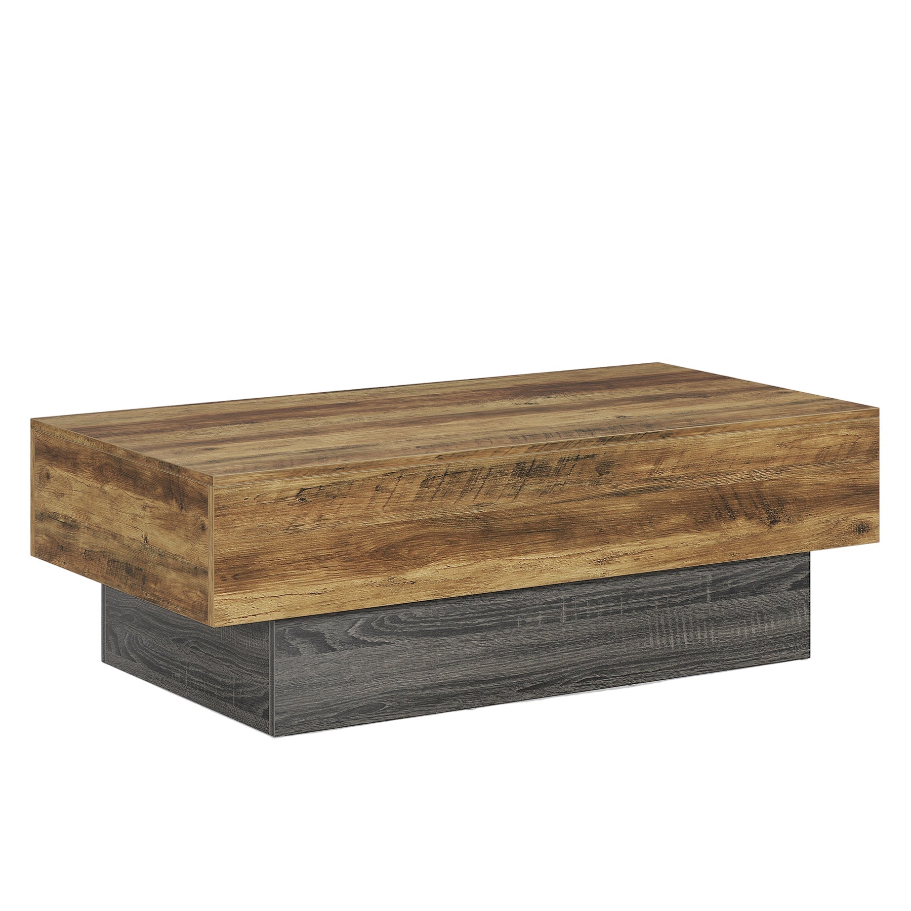 55" Coffee Table, Farmhouse Center Table Tea Table with Sturdy Pedestal Tribesigns