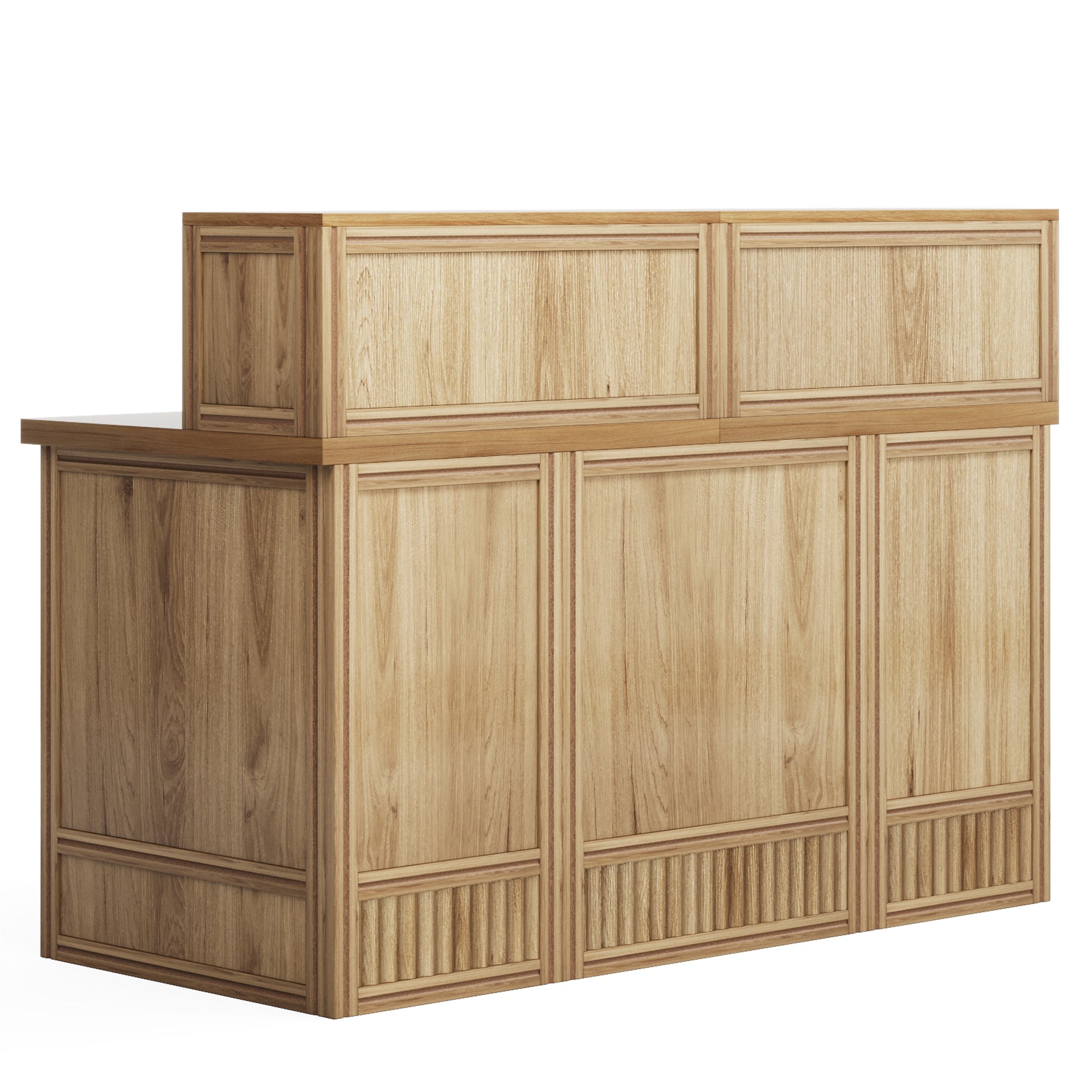 57" Reception Desk Front Desk with Counter & Metal Frame