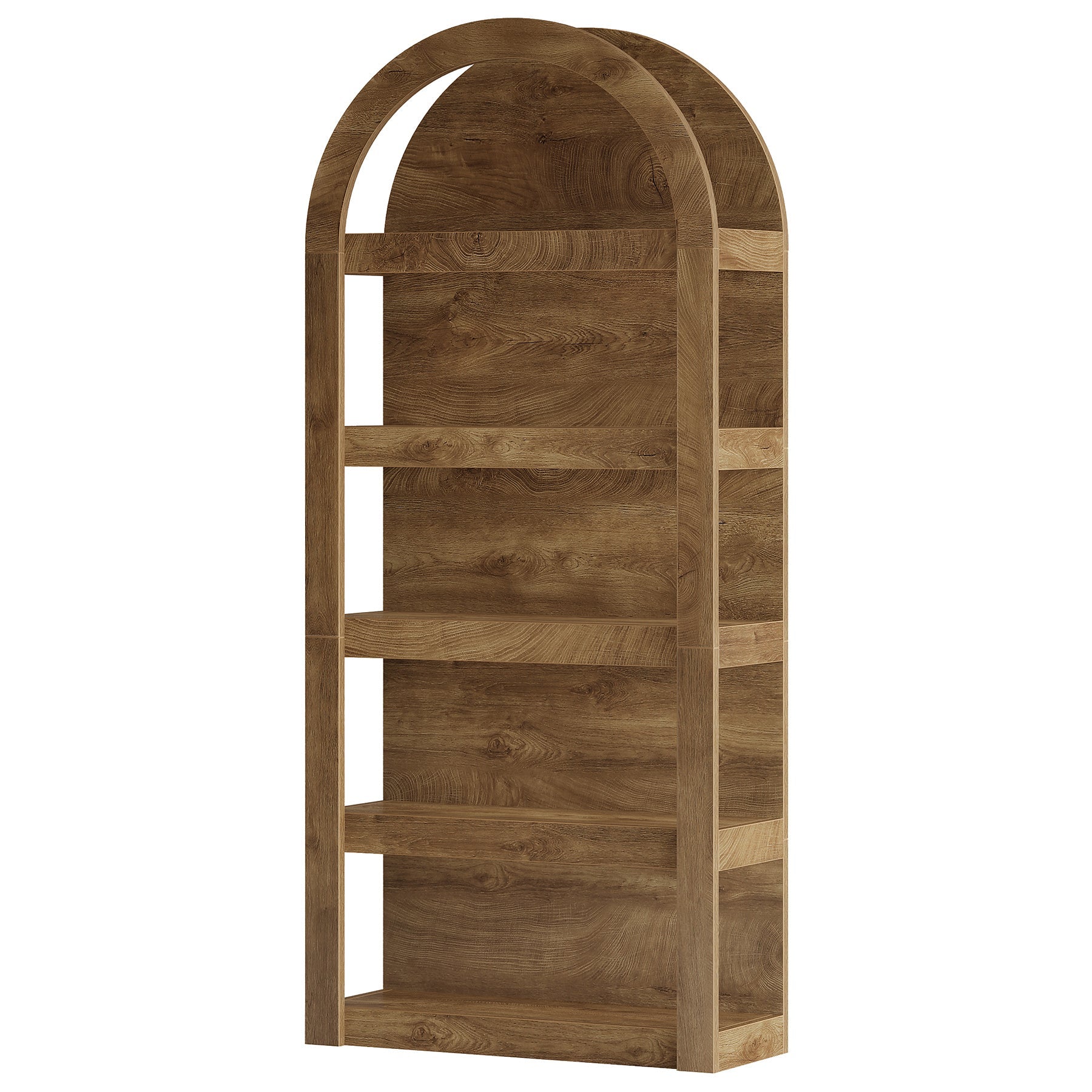 5-Tier Arched Bookshelf, 71" Tall Rack Bookcase Display Shelf for Home Office