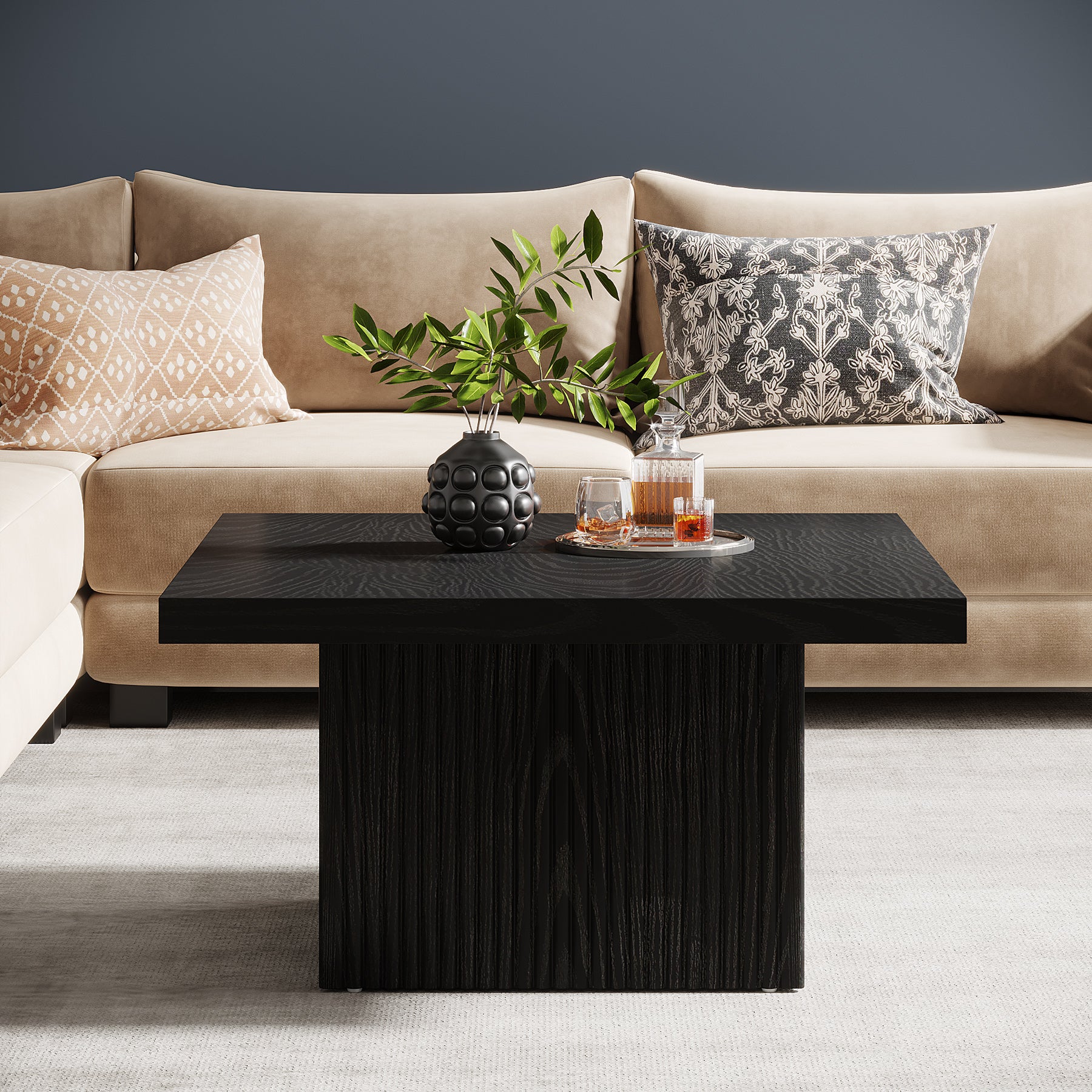Square Coffee Table, 31.5-Inch Wood Center Table Cocktail Table