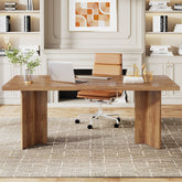 63" Wood Executive Desk, Farmhouse Computer Desk with Large Tabletop Tribesigns 3