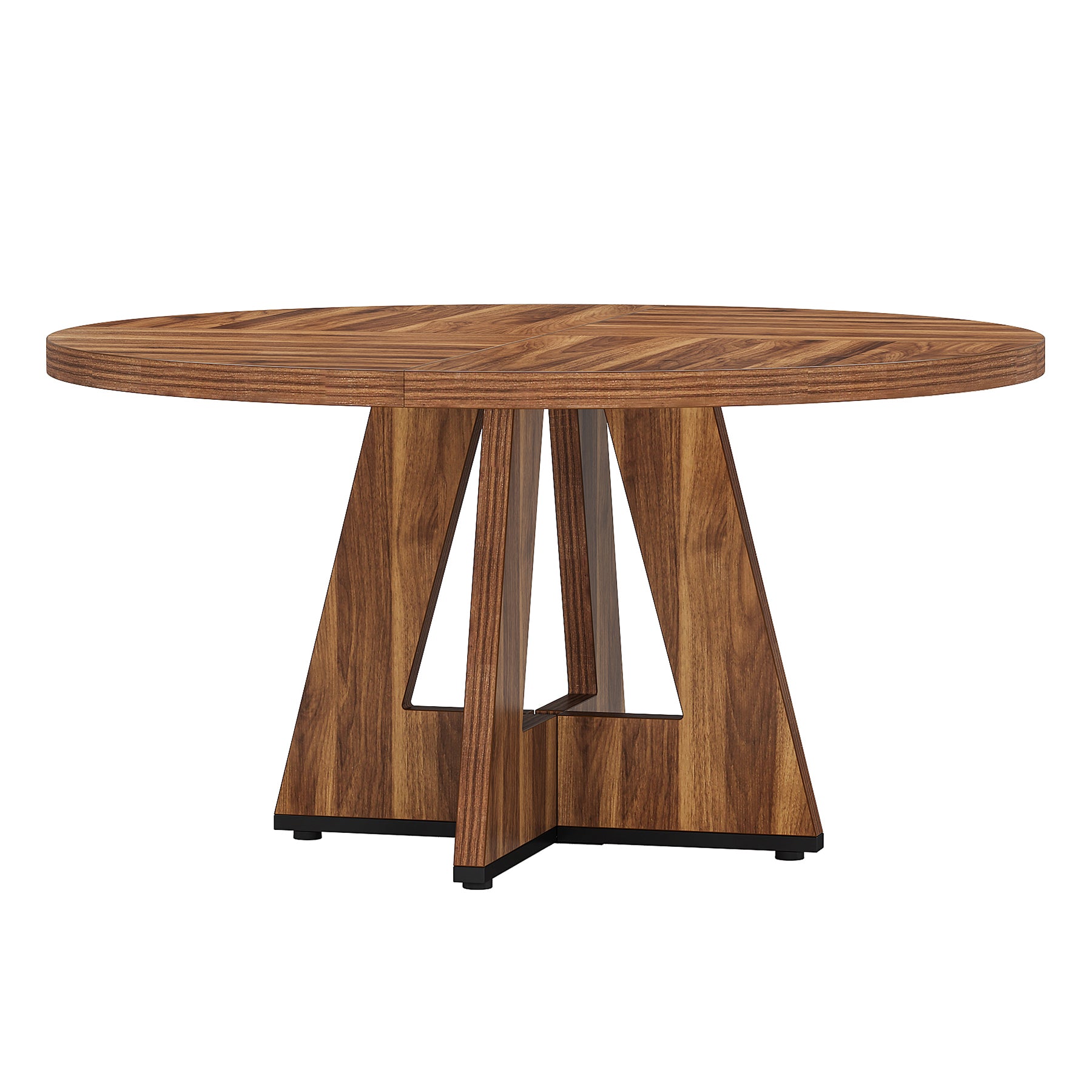 Round Dining Table for 4, 47" Wood Kitchen Table Farmhouse Dinner Table
