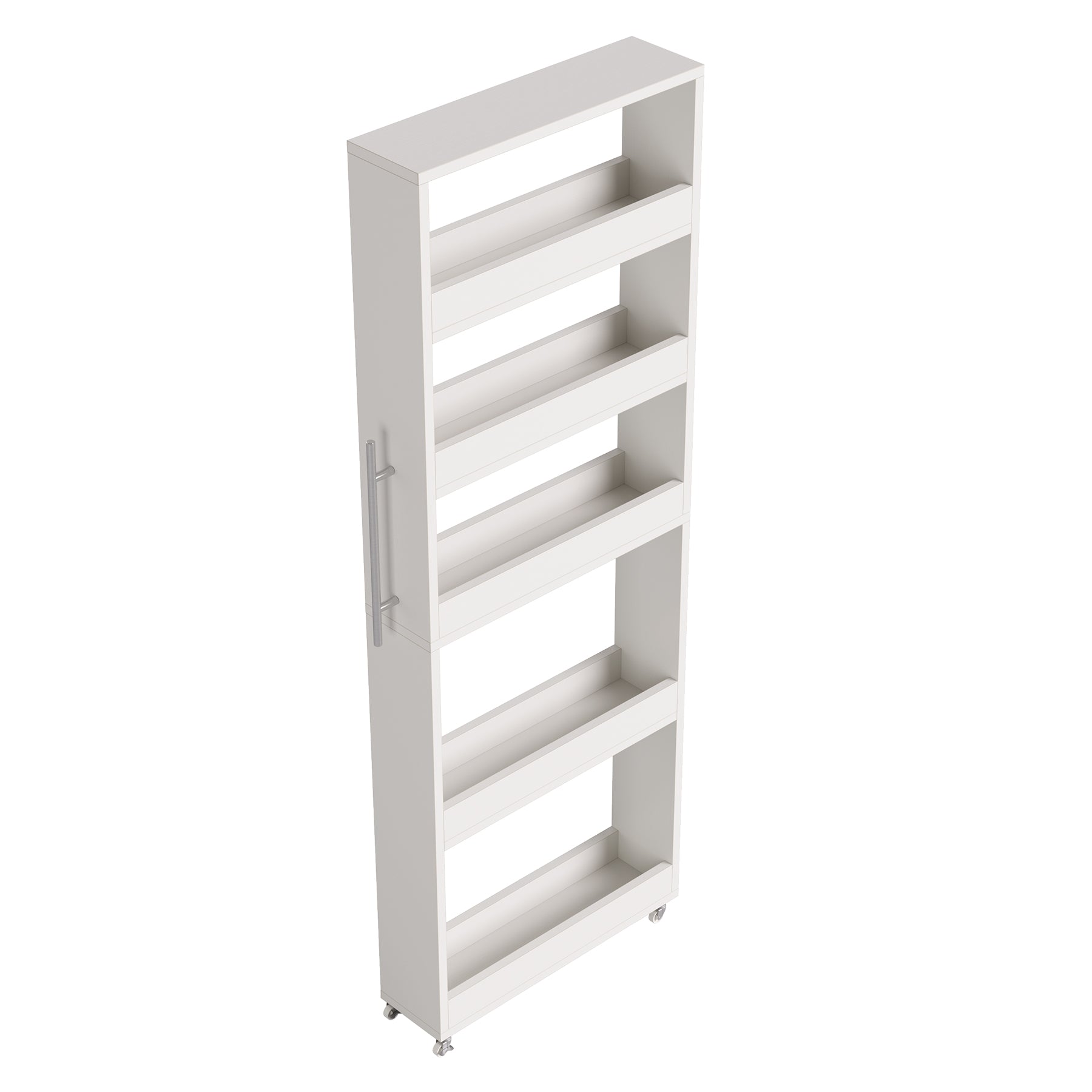 63" Slim Storage Cart on Wheels, 5-Tier Tall Narrow Mobile Shelf Organizer