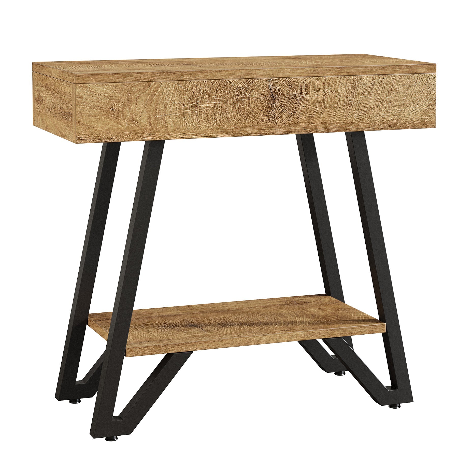 Narrow End Table,Couch Arm Side Table Nightstand with Storage Shelves
