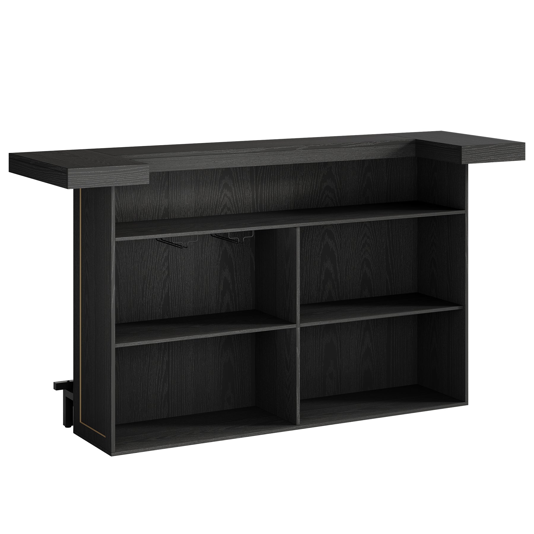 4-Tier Home Bar Unit, 70.9" Liquor Cabinet Bar Table with Wine Glass Holder