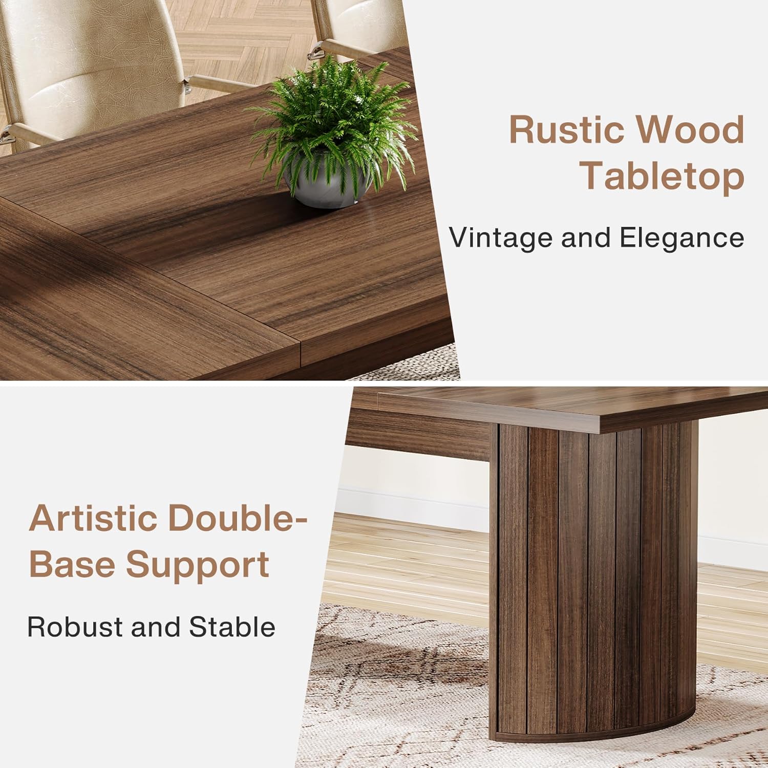 78.8" Executive Desk, Large Computer Office Desk with Double Pedestal