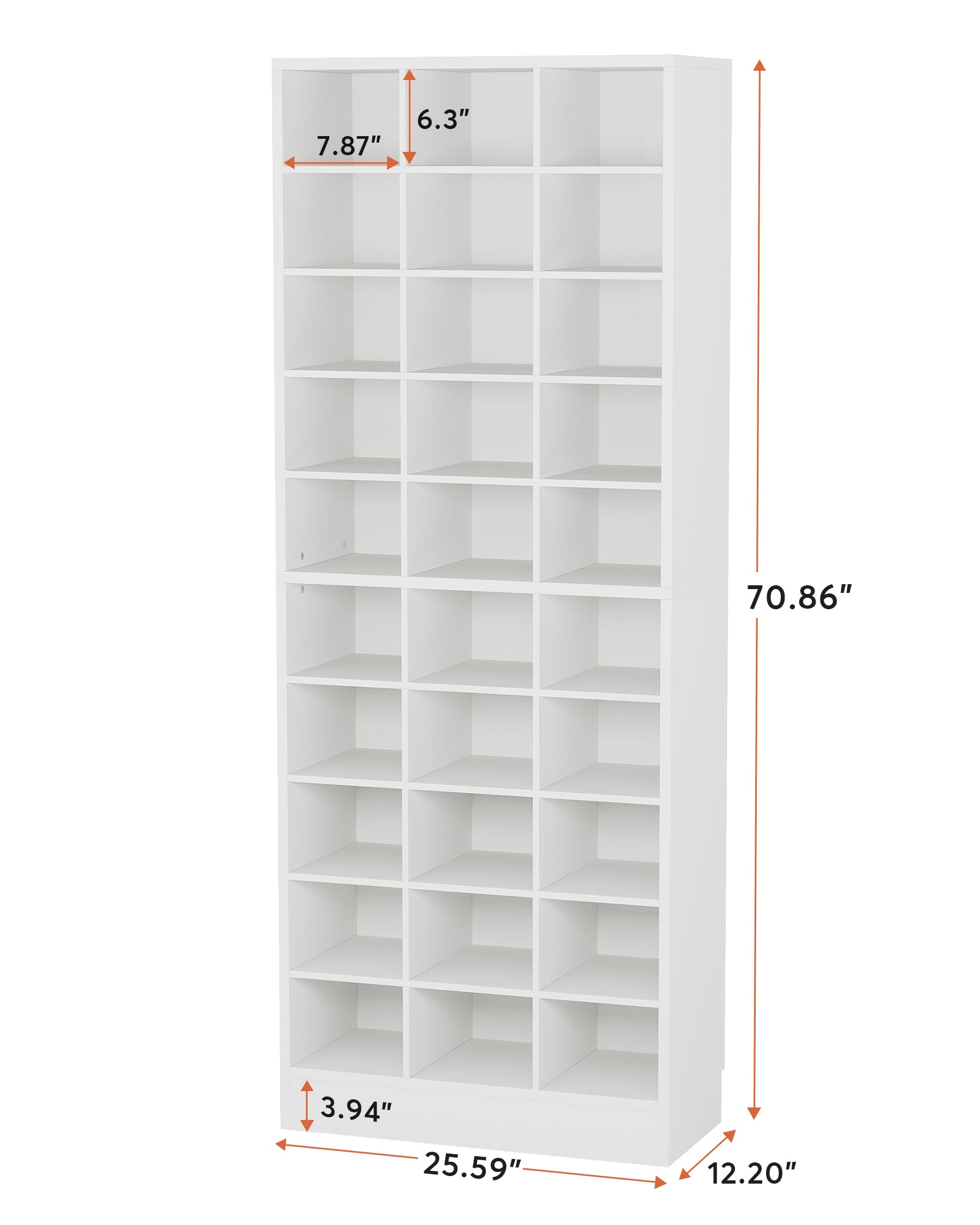 10-Tier Shoe Cabinet, Wooden Shoe Storage Rack with 30 Cubbies