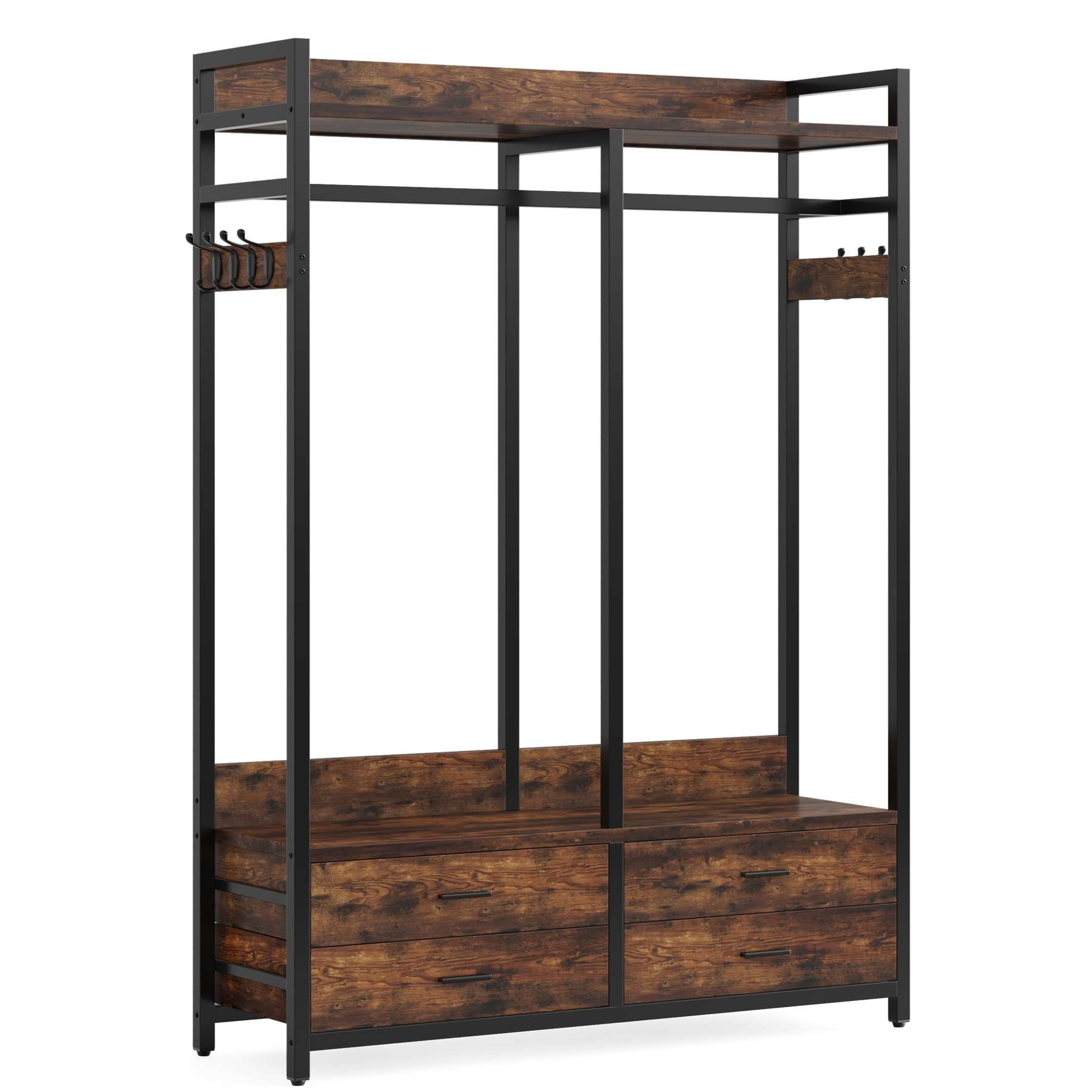 Tribesigns Freestanding Closet Organizer, Garment Rack with Drawers & Shelves Tribesigns