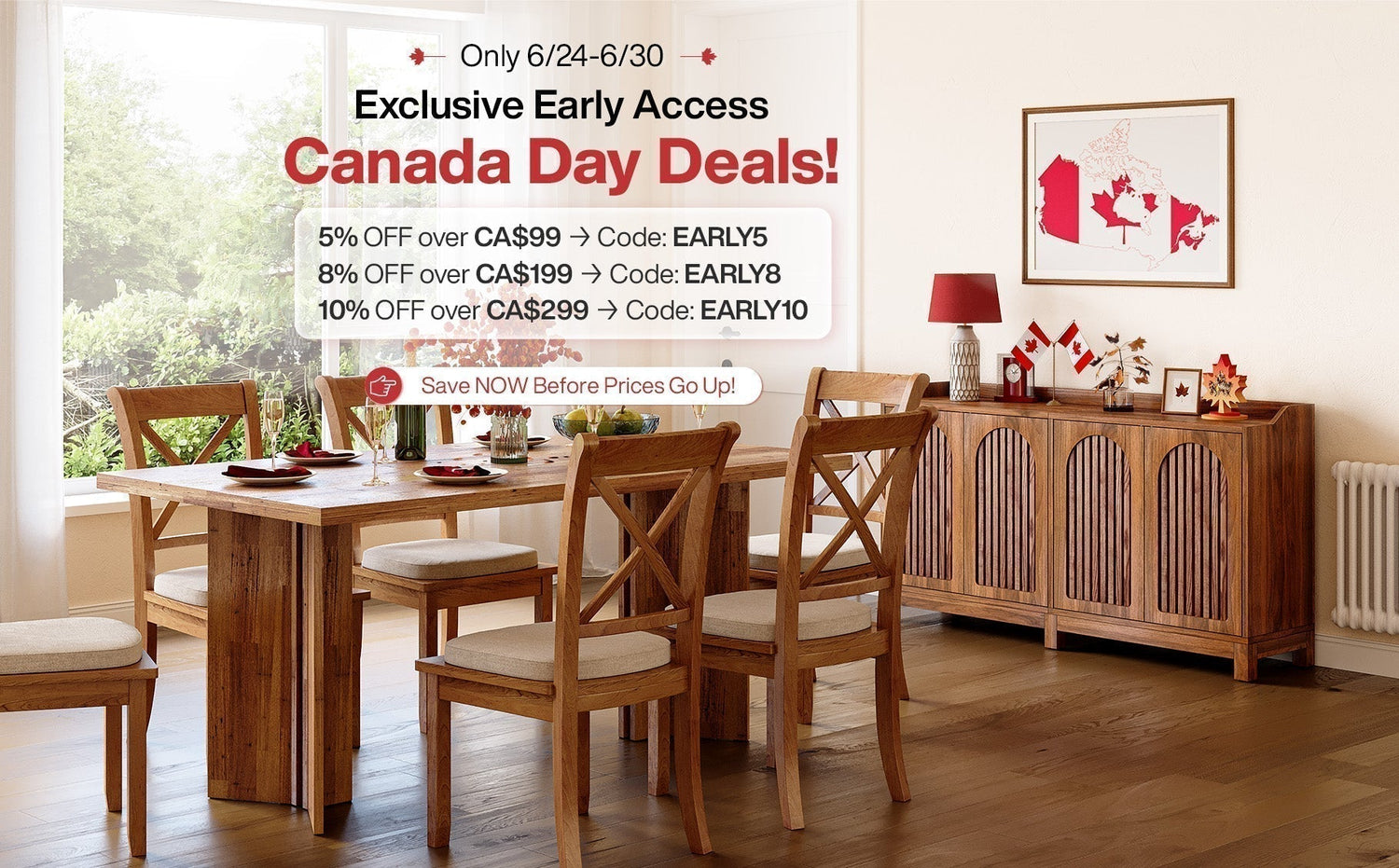 TribesignsCA: Early Access Canada Day Sale - Up to 10% Off Furniture! 