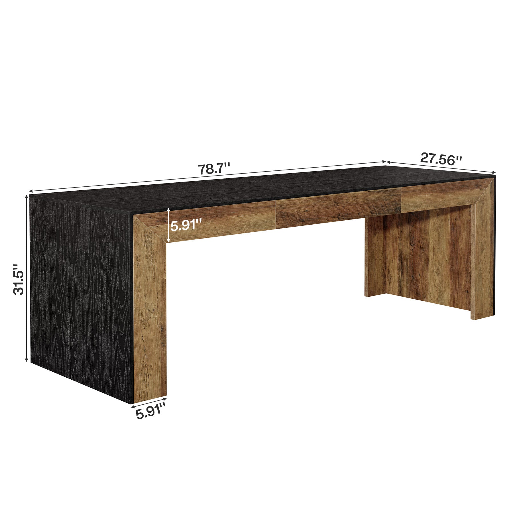 78.7" Computer Desk for 2 People, Farmhouse Executive Desk for Home Office