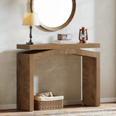 39.4" Farmhouse Console Table, Narrow Entryway Sofa Table with Hollow Design for Hallway 3