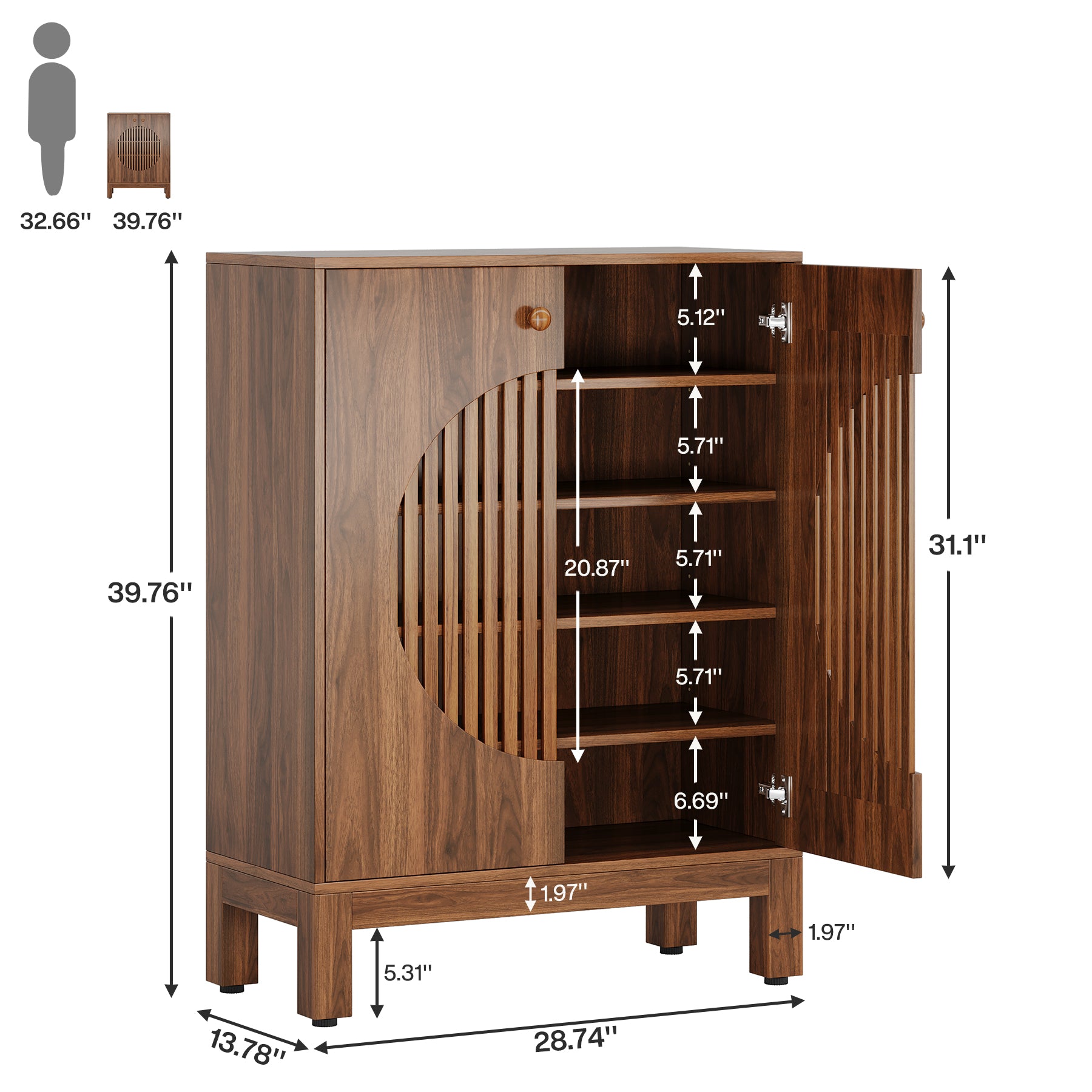 Farmhouse Sideboard Cabinet, Wooden Buffet Cabinet with Removable Shelves