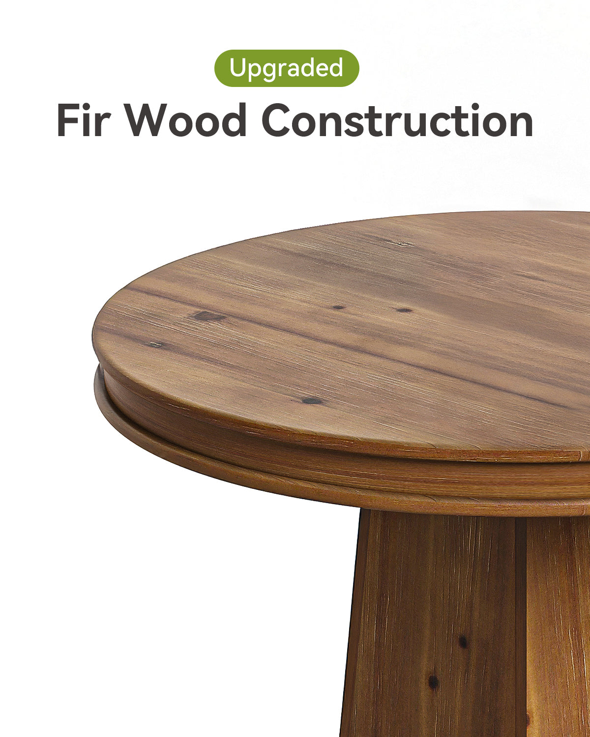 Solid Wood Round Dining Table, 31.5" Small Kitchen Table for 2