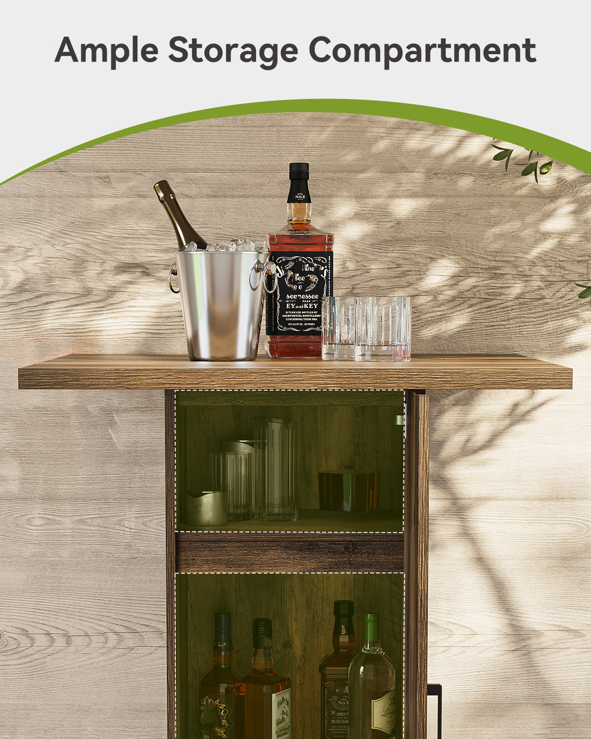31.5" Bar Table with Storage Cabinet, Square High-Top Pub Table for Bistro, Bar