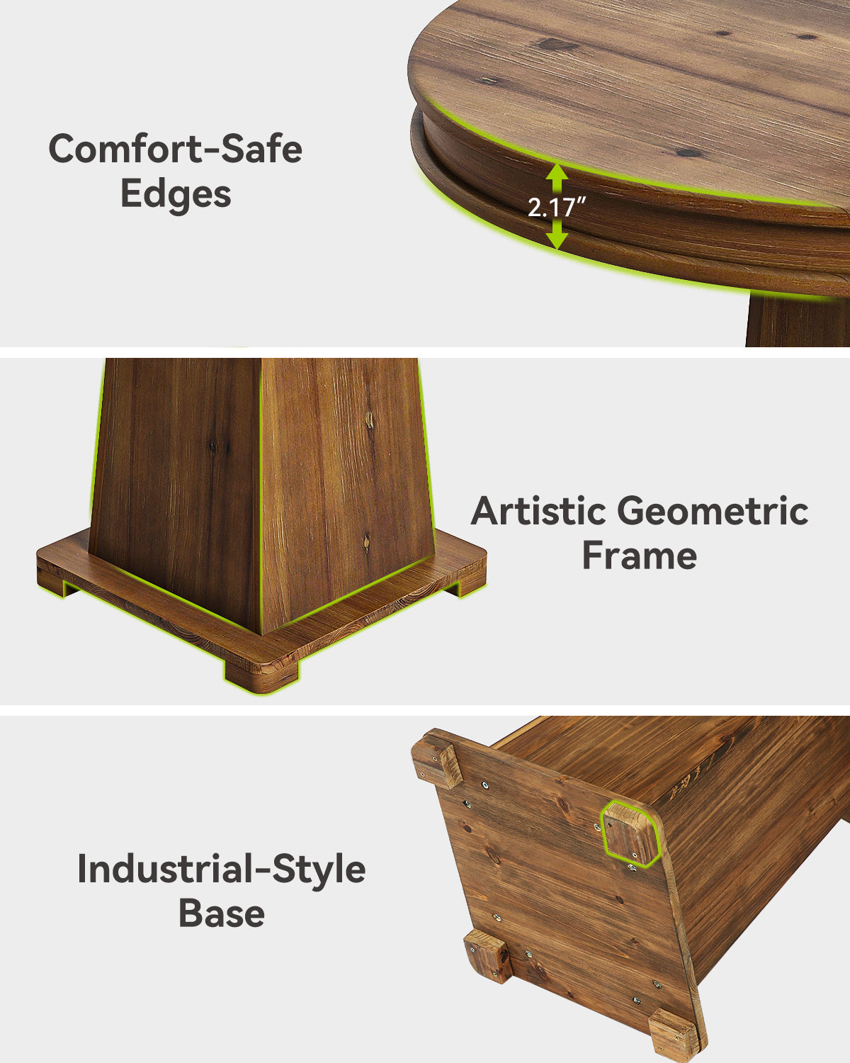 Solid Wood Round Dining Table, 31.5" Small Kitchen Table for 2