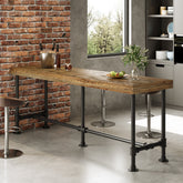 70.87" Solid Wood Bar Table for 6-8 People, Industrial Counter Height Pub Table 3