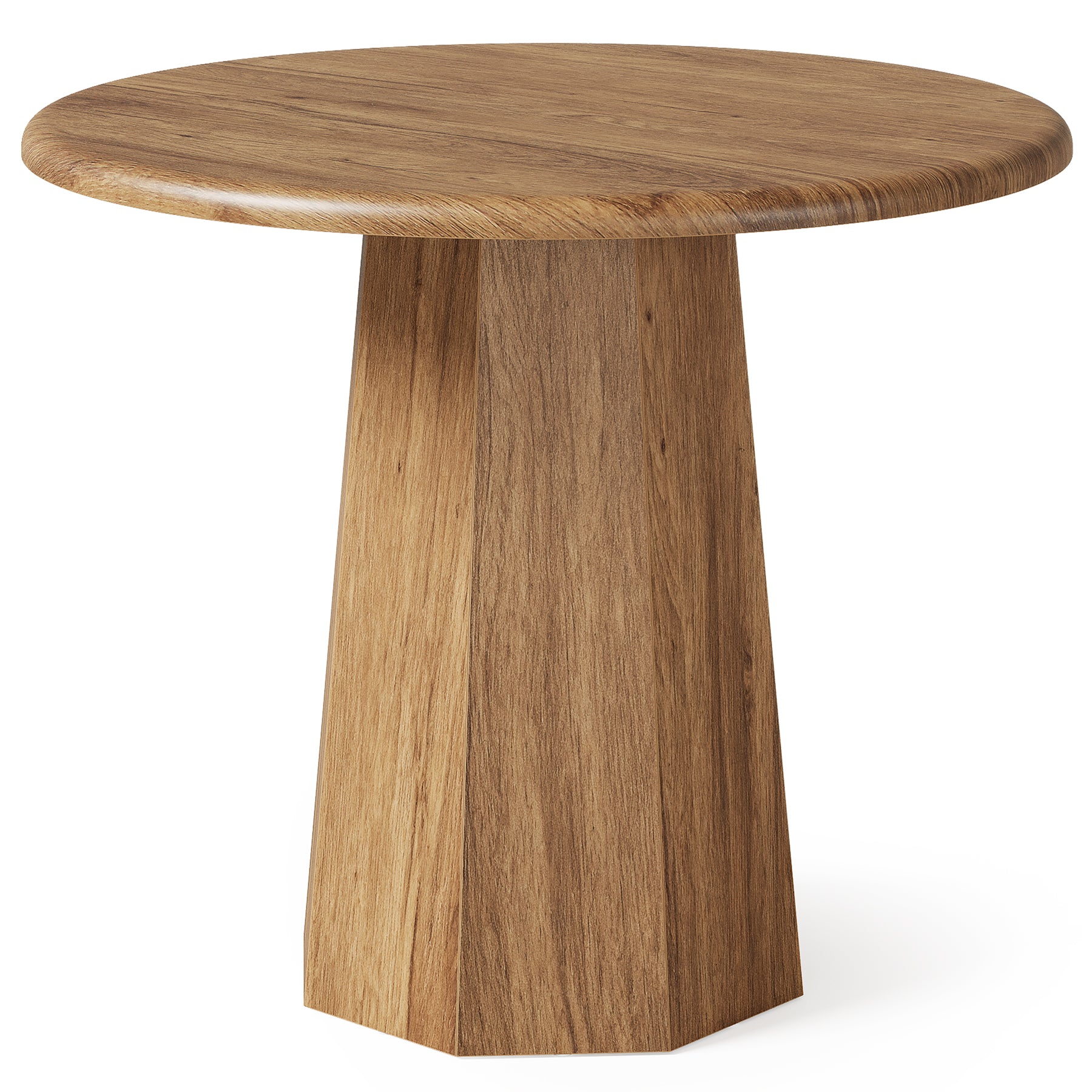 31.5" Round Dining Table for 4, Small Dinner Table with Octagonal Base for Dining Room