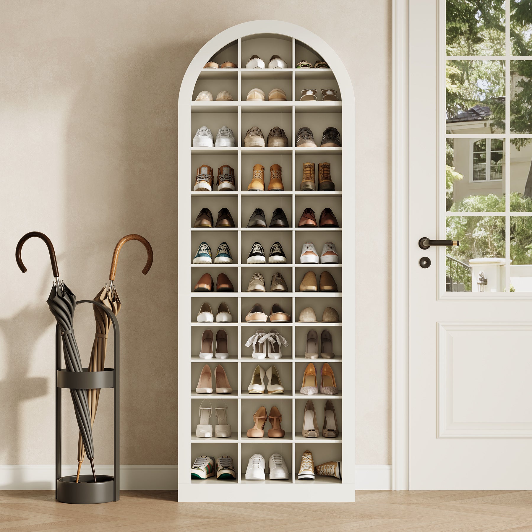 70.9" Shoe Rack, 12-Tier Shoe Storage Cabinet with 36 Cubbies for Entryway