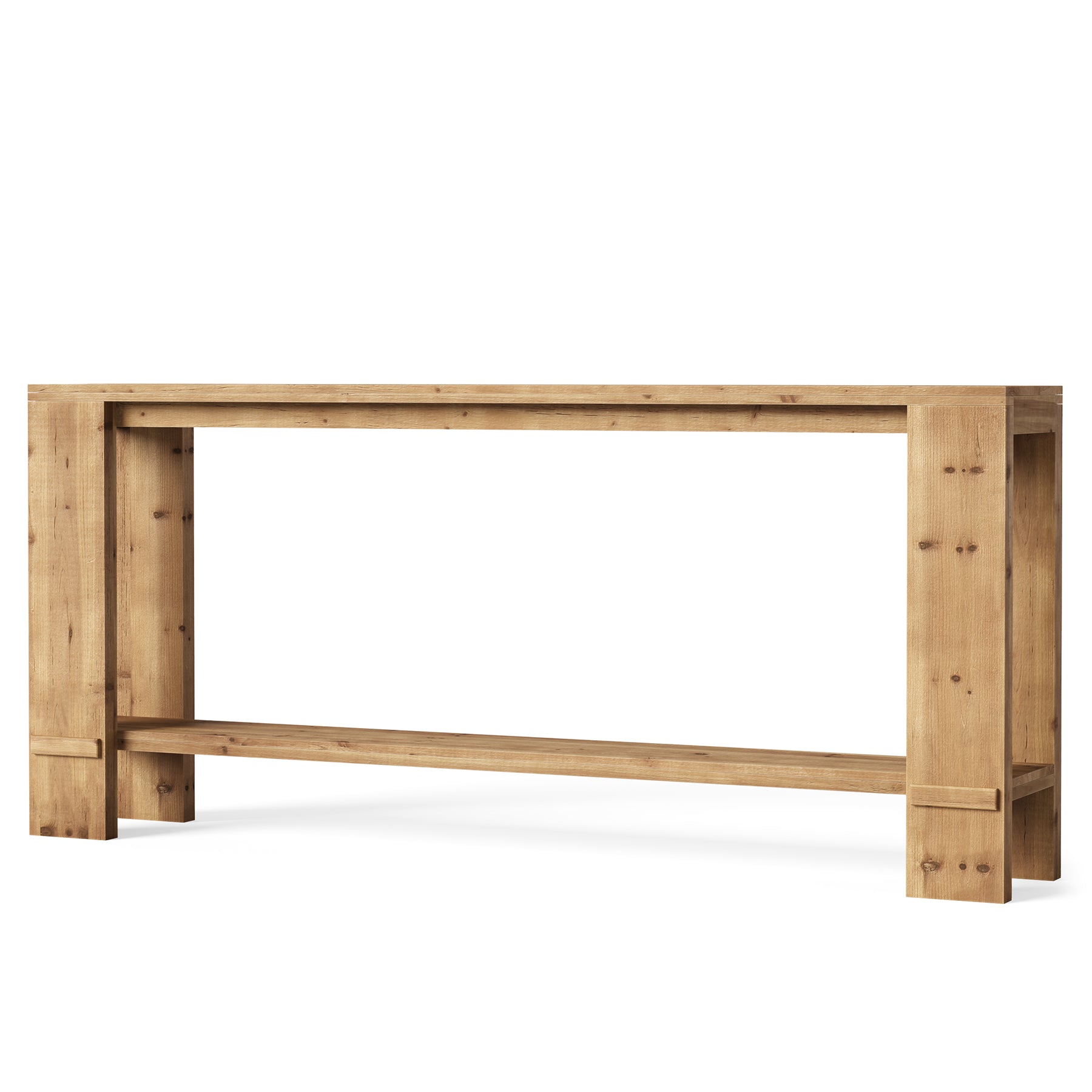 70.9" Solid Wood Console Table, 2-Tier Entryway Sofa Table for Hallway