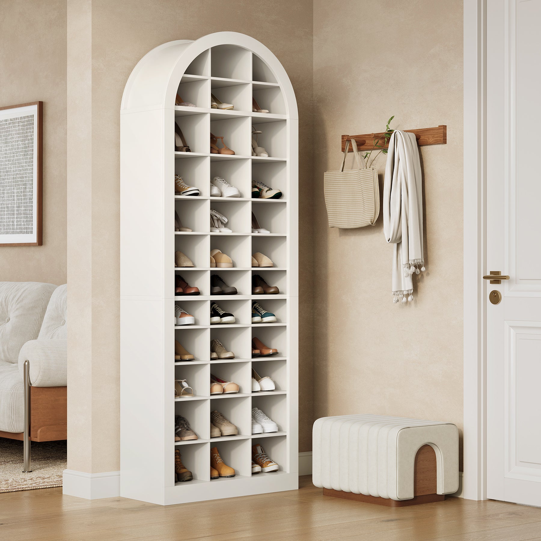 70.9" Shoe Rack, 12-Tier Shoe Storage Cabinet with 36 Cubbies for Entryway