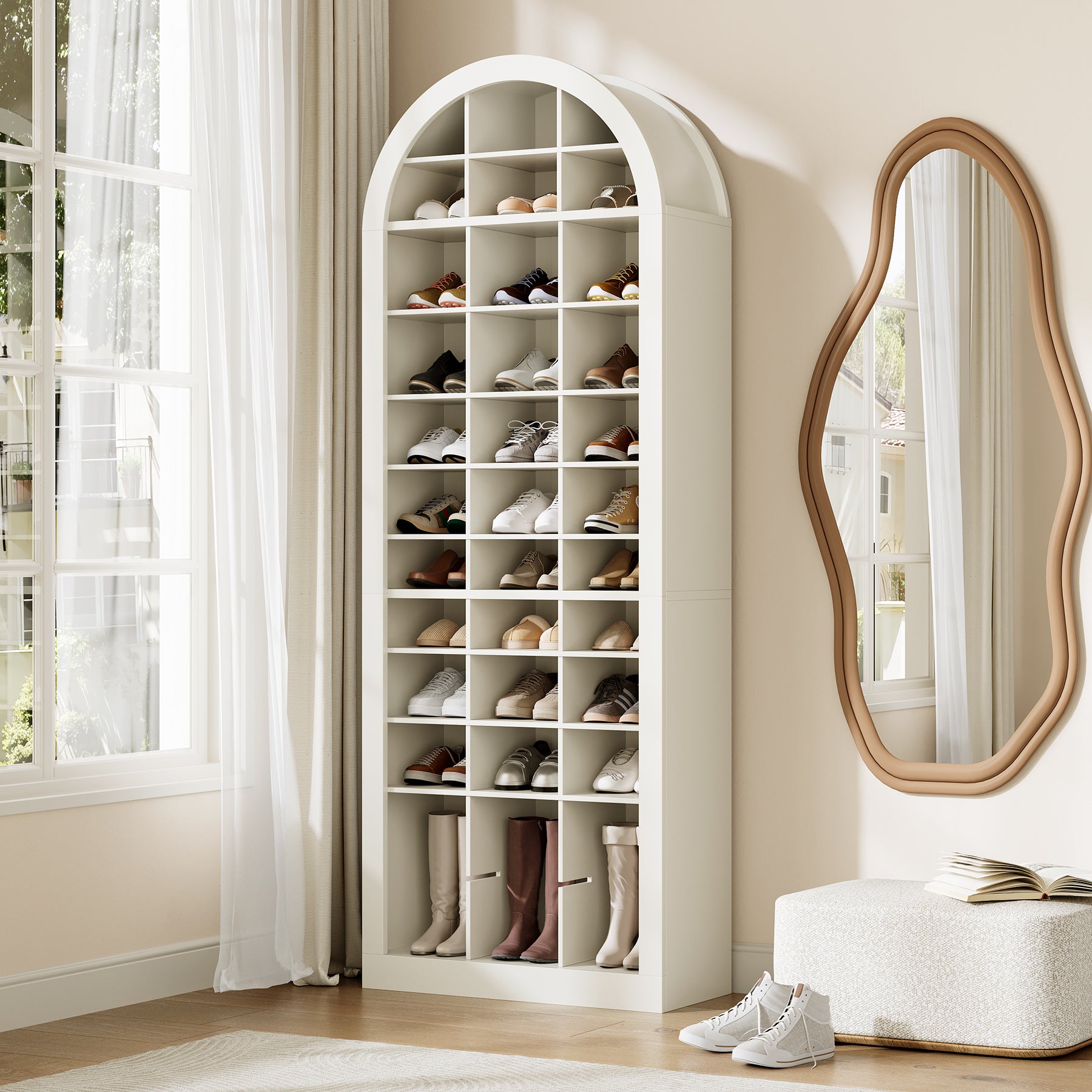 70.9" Shoe Rack, 12-Tier Shoe Storage Cabinet with 36 Cubbies for Entryway