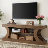 63" TV Stand with 3-Tier Storage Shelf, Entertainment Center for TVs up to 75" 3