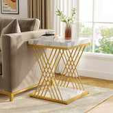 End Table, 2-Tier Square Side Table Modern Bedside Table Tribesigns 3