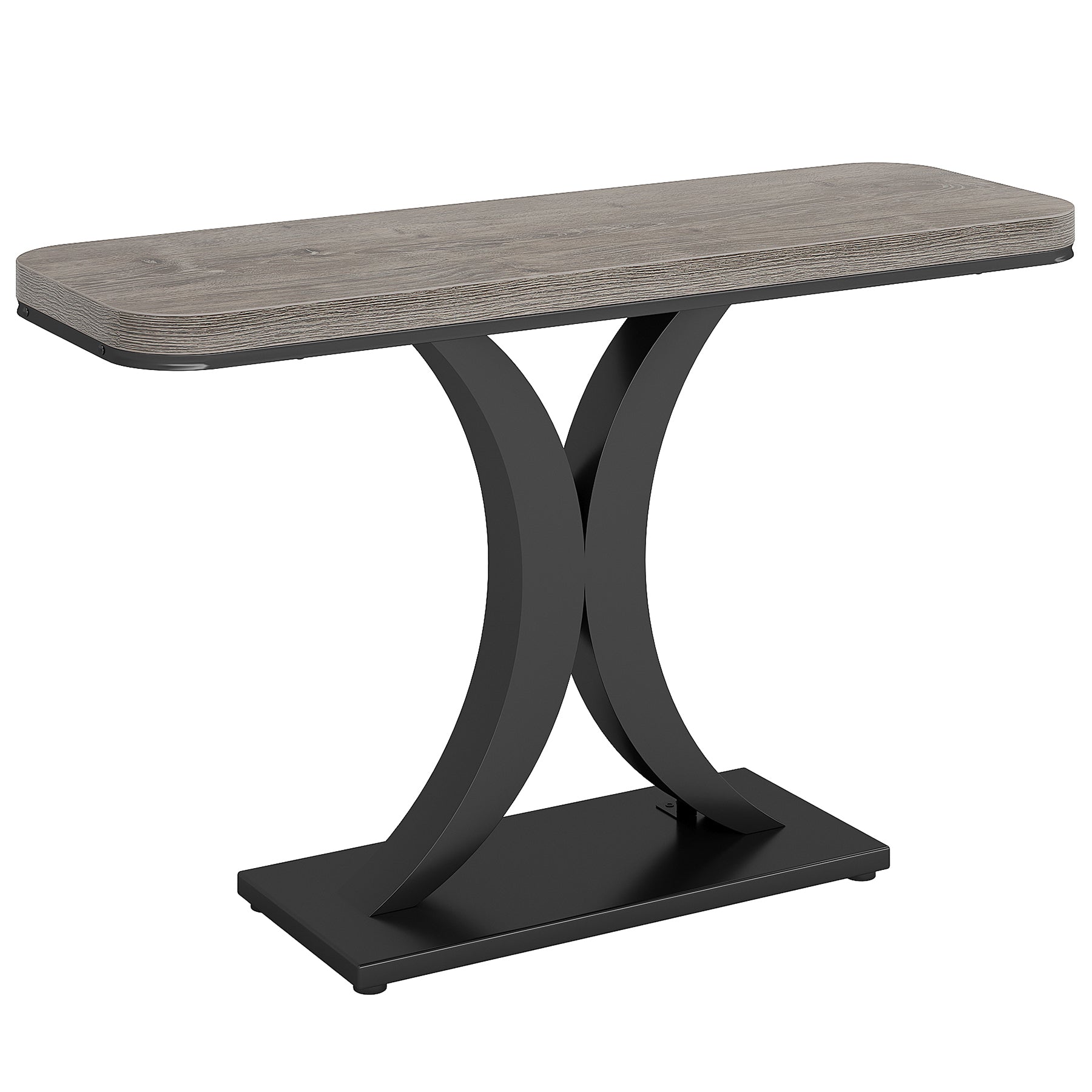 40" Console Table, Narrow Entryway Foyer Table with Geometric Base