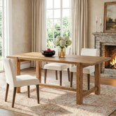 63" Solid Wood Dining Table, Rectangular Kitchen Table for Dining Room 4-6 People 3