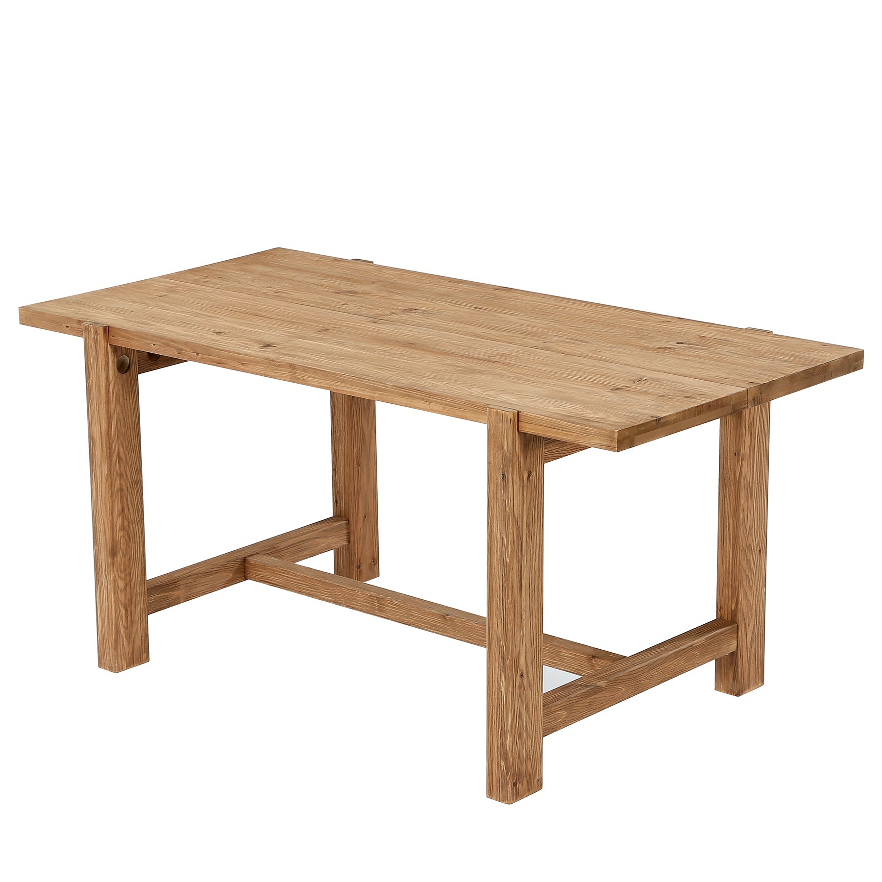 63" Solid Wood Computer Desk, Farmhouse Executive Desk for Home Office