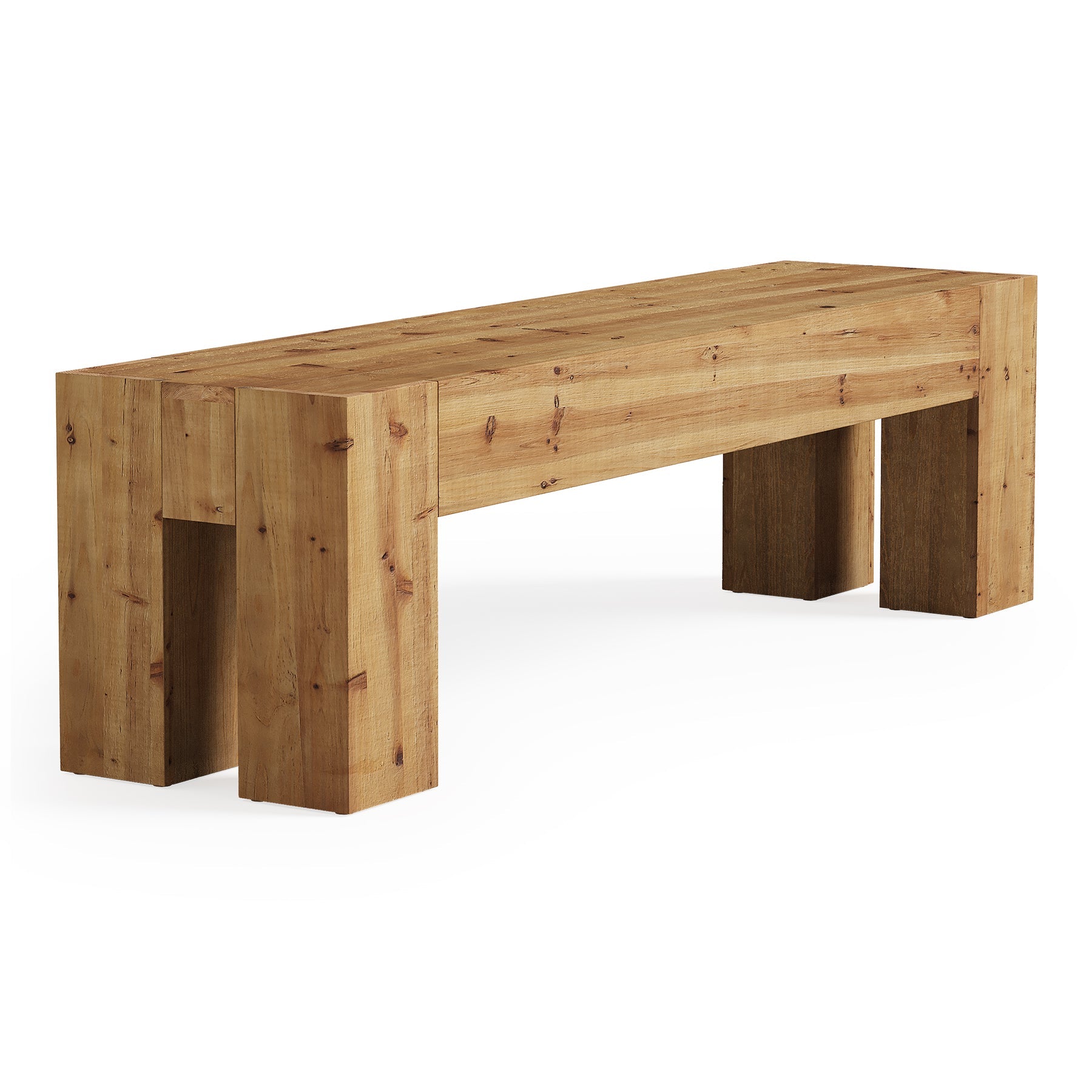 63" Solid Wood Dining Bench, Long Kitchen Table Bench with Sturdy Frame