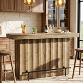 63" Bar Table, 2-Tier Bar Unit Counter Height Pub Table with Storage Shelves 3