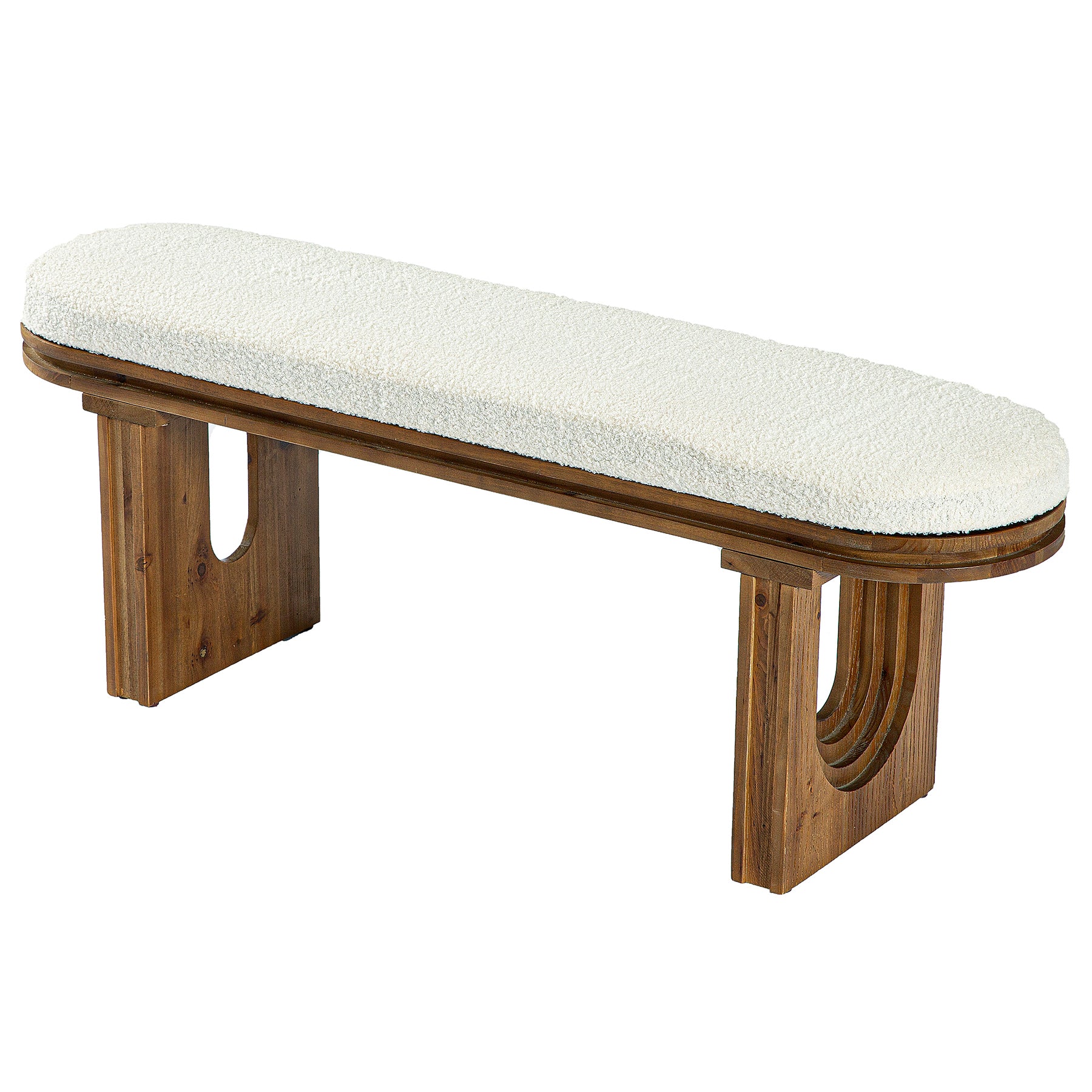 Solid Wood Entryway Bench, 47.24" End of Bed Bench with Upholstered
