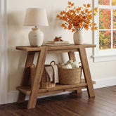 43" Solid Wood Console Table, 2-Tier Narrow Sofa Entryway Table for Living Room 3