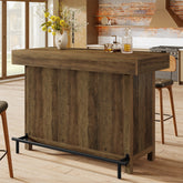 57.48" Bar Unit, Industrial Counter Height Bar Table with 2-Tier Storage 3