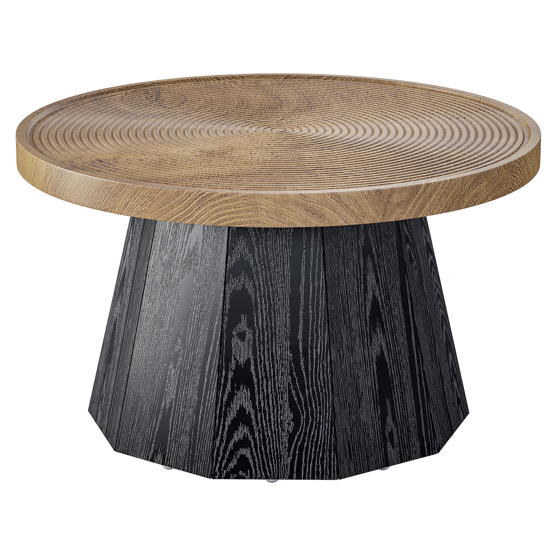 Round Coffee Table, 31.5" Center Tea Table with Growth Ring Tabletop for Living Room