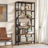 6-Tier Bookshelf, 70.9" Industrial Bookcase Display Shelf Tribesigns 3