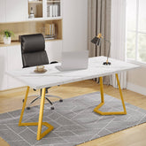Tribesigns Computer Desk, 55" Faux Marble Study Desk Office Table Tribesigns 3
