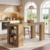 63" Long Kitchen Island, Counter Height Stationary Island Stand with Spacious Legroom 3