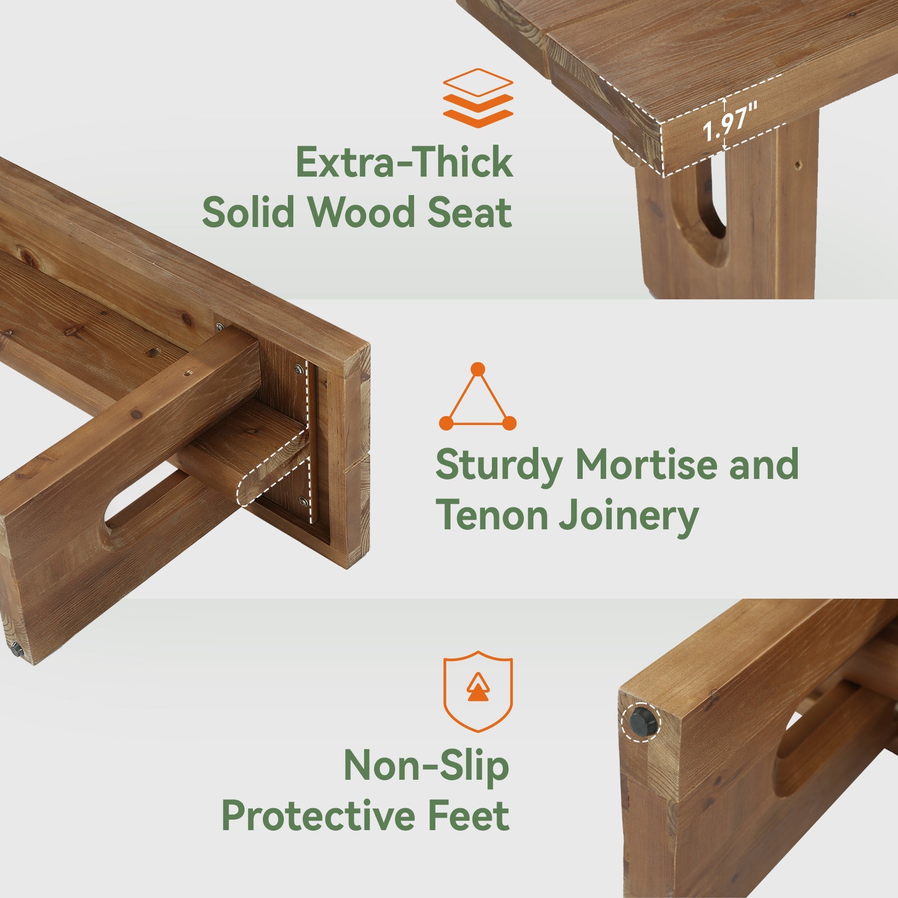 63“ Long Entryway Bench, Solid Wood End of Bed Indoor Seating